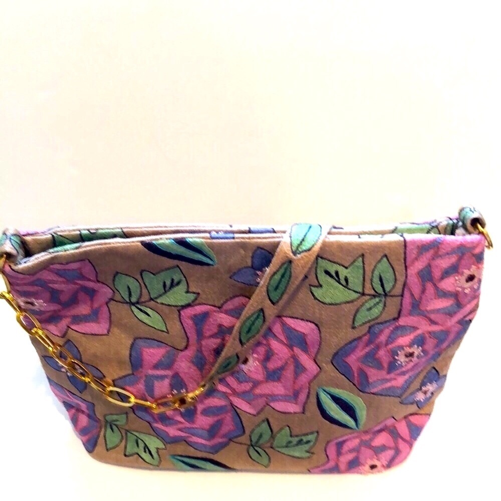 Pierre Urbach Vintage Floral Embroidered Bead and Sequin Chain Tote Bag  - EC - Picture 2 of 15